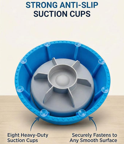 Lick Ball for Dogs - Slow Feeder Dog Bowls with Lick Ball, Anxiety Relief Licking Toy, Non-Slip Dog Lick Bowl Treat Dispenser for Dogs & Cats - Blue