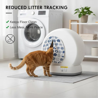 Curtain for Self Cleaning Cat Litter Box, Self-Cleaning Litter Box Curtain,Odor Blocker & Litter Scatter Shield for Cats,Easy Install, Fit for Elliptical Openings