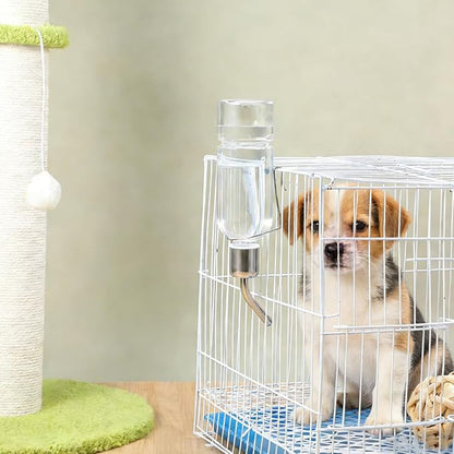 Baluue Dog Water Dispenser No-Drip Pet Water Bottle for Cage Crate 180ml /6Oz Hanging Small Bottle for Cage Crate Raised and Lowered Waterfeeding for Dogs and Small Pets
