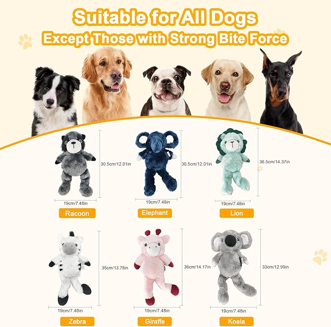Blue Grey Racoon Plush Squeaky Dog Toy with Bungee Leg Puppy Teething Chew Toy Cute Soft Indoor Outdoor Interactive Stuffed Animal Dog Toy for Small Medium Large Dogs Toy Gift 30.5cm/12.01in