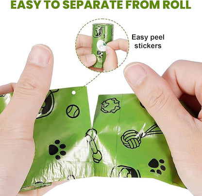 Dog Poop Bags Rolls 420 Counts: TVOOD Extra Thick Poop Bags for Dogs Leak-proof Scented Pet Waste Bags for Doggie Poo - with 2 Dispenser, Green