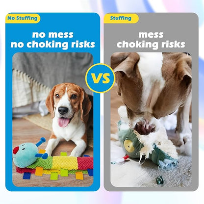 PAWCHIE Dog Toys for Large Dog, Tug of War Dog Toy with 7 Squeakers to Keep Them Busy, Squeaky Dog Toys No Stuffing Plush Toy for Dogs, Chew Toys with Crinkle Paper for Teething & Chewing