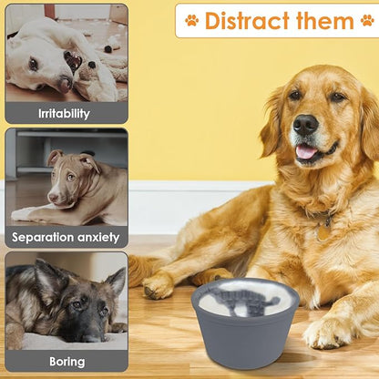 Slow Feeder Bucket, Dog Feeding Bucket, Dog Lick Bowl, Dog Lick Pad with Anti Skid Suction Cup Large Volume Slow Feeder Dog Bowl Portable Slow Feeder Dog Bowl Suitable for Dogs (Blue-Gray)