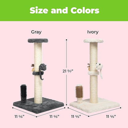 Best Pet Supplies Catify Cat Scratcher, Fun Interactive Scratchers, Posts, Poles, Claw Safe, Furniture Saver Indoor Play Support Natural Cat Behaviors Heavy Duty - Gray, 11.78 x 11.78