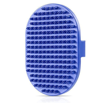 Dog bath brush, ROPO rubber massage dog shampoo brush, used for pet grooming, removing shedding fur, combing tangles and dead fur, suitable for pet dogs and cats (blue)