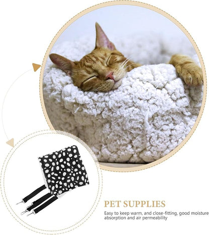 Unomor Double-Sided Cat Hammock Hanging Bed Breathable Cat Sleeping Bed 35x35cm Black and White Dots Medium Indoor Pet Cushion Comfortable Nest