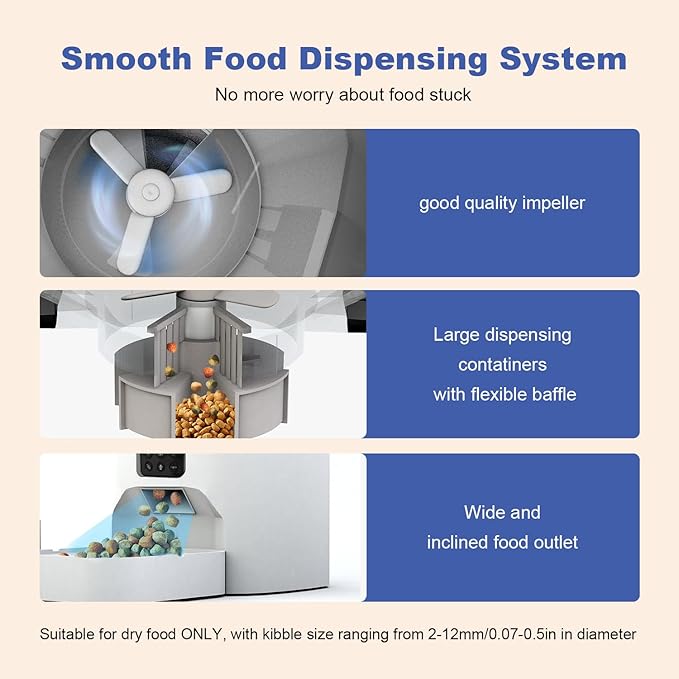 ANDOLL HOME Automatic Cat Feeder, 4L Cat Food Dispenser with 10s Voice Recorder, Pet Feeder up to 8 Meals per Day, Timed Dog Feeder with Dry Food Sealed Ring
