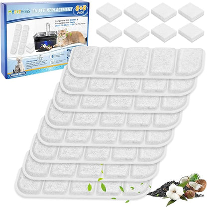 16PCS Pet Water Fountain Filters Fit for SIBAYS 355oz/2.8Gal/10.5L Large Dog Water Fountain(FS70) & Compatible with Kastty, Carbon & Sponge for Dog Water Fountain, Keep Water Fresh(P/N:L07)