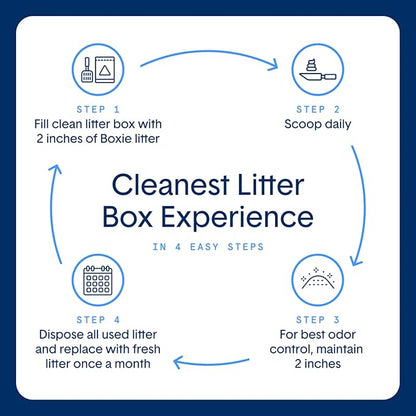 Boxie Probiotic Cat Litter, 40-Day Odor Control, Non-Clumping, Dust-Free, Crystal, 6lb, Multi-Cat