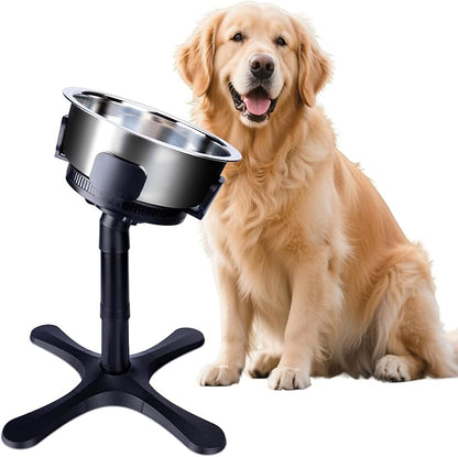 Elevated Adjustable Dog Bowl Feeding Stand, 3 Heights and Tiled Ajudst, Compatible with Moost Feeding Bowls, Great for Medium Large Dogs(Dog Food Bowl Stand)