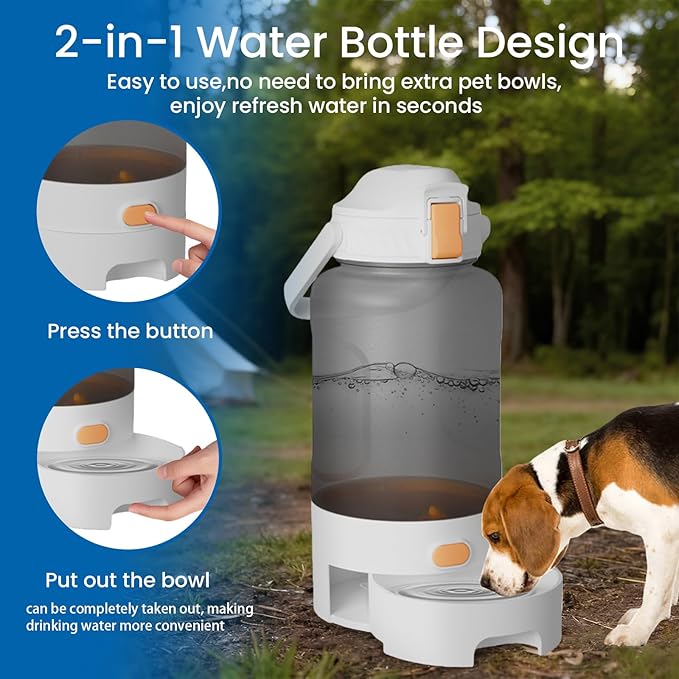 52oz Portable Dog Water Bottle, Dog Travel Water Bottle for Camping Hiking Outdoor Walking (White)