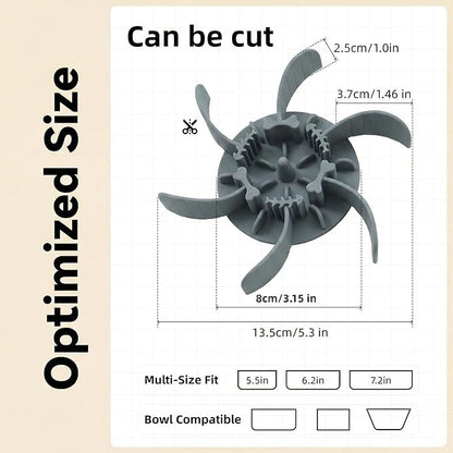 Slow Feeder Insert for 4.5"-7" Dog Bowl, Cuttable Silicone Maze with Suction Cups, Anti-Gulping Slow Eating Mat, Dishwasher Safe (Gray)