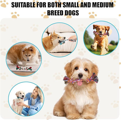 60 Pcs Multi-Color Knot Rope Dog Chew Toys - Bulk Puppy Tug-of-War Toys, Durable Chew Ropes for Small & Medium Dogs, Interactive Pet Play Accessories