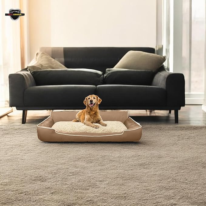 TAN, Large Pet Bed Cushion & Car Seat Cover, 52x20x7 (PET2G100LT)