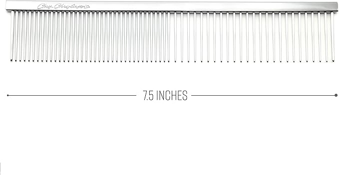 Chris Christensen Buttercomb Bundle - 5 in. Face and Feet Fine/Coarse Comb, 7.5 in. Greyhound Style Fine/Coarse Comb, Stainless Steel, Prevents Friction