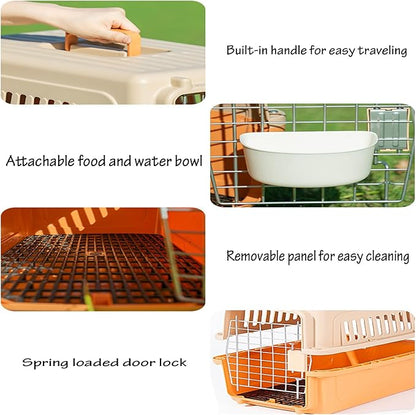 Pet Cage Carrier – Ventilated Travel Dog & Cat Crate with Removable Tray, Lightweight & Handheld