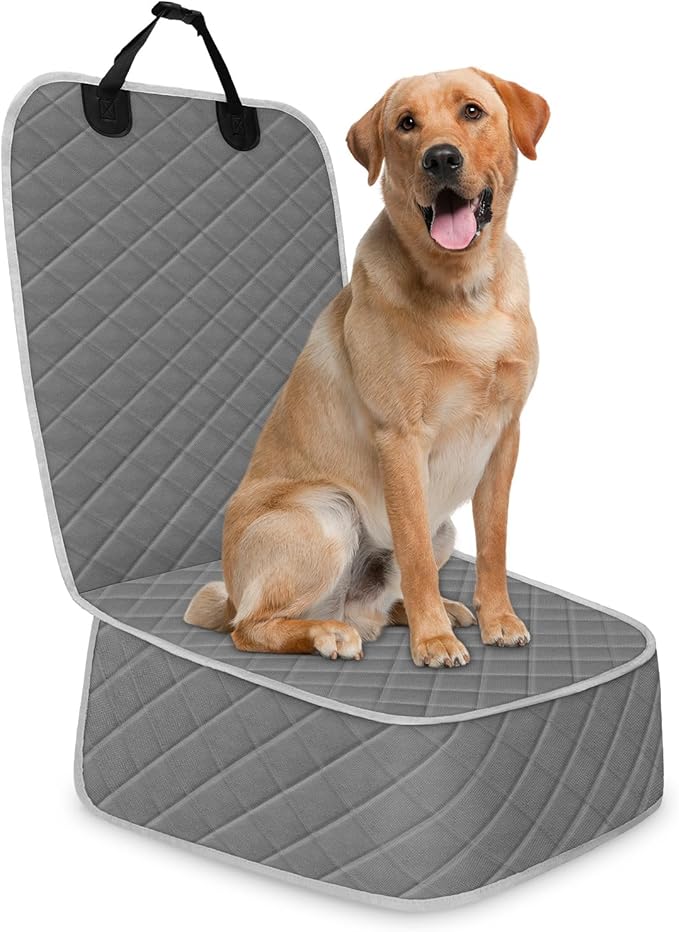 Tuwubi Dog Seat Cover Front Seat, Waterproof Car Seat Covers for Dogs, Scratch-Proof Captain Chair Bucket Seat Covers, Full Protection Pet Car Seat Protector for SUV MPV Trucks Sedans (S,Gray, 1 Set)