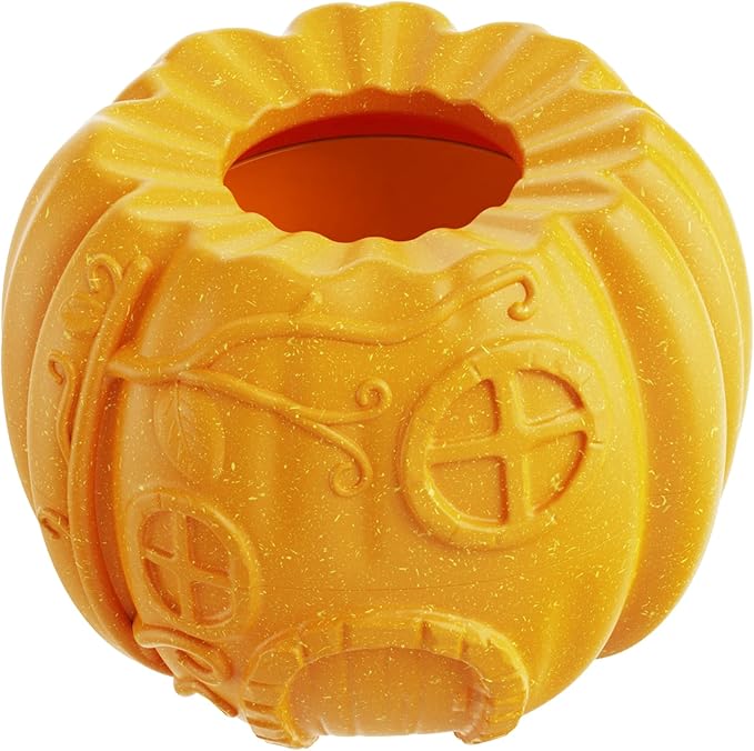 Pumpkin-Shaped Interactive Dog Toy for Dogs Multifunctional Food Dispenser, Frozen Lick Toy & Durable Chew Toy for Aggressive Chewers, Safe Nylon & Coffee Wood Fiber, Easy to Clean, Relieves Anxiety
