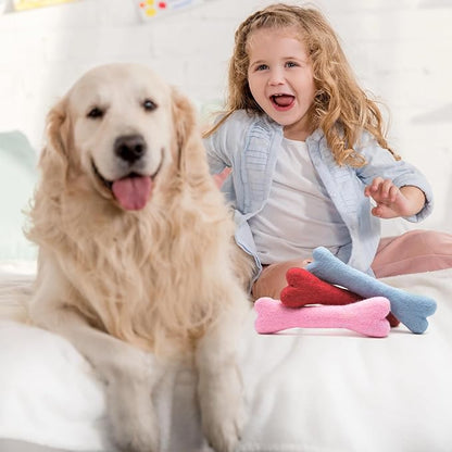 Glaciart One Felted Wool Dog Chew Bone (3 Pcs)| Durable Dog Chew Toy, Puppy Chew Toys for Teething & Dog Teeth Cleaning | Pet Toys Fetch Games & for Anxiety/Boredom | Great for Small or Medium