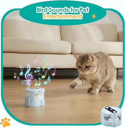 Interactive Cat Toy for Indoor Cats,Electric Remote Control Cat Chaser,Auto/Manual Control DIY Cat Feather Toy Treadmill for Kitten Puppy,Automatic Exercise & Mental Stimulation Cat Toys (Light Blue)