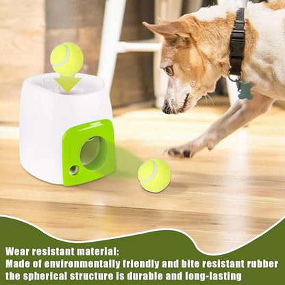 Automatic Dog Ball Launch - 16x16x20cm/6.3x6.3x7.87 Inches Tennis Ball Launch for Dogs | Interactive Toys with Snack Dispensing Puzzle for Puppy Training Exercise Inside Outside Backyard