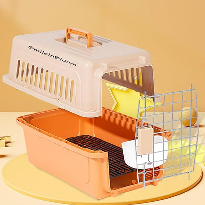 Pet Cage Carrier – Ventilated Travel Dog & Cat Crate with Removable Tray, Lightweight & Handheld