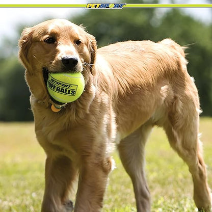 PetSport Giant Tuff Ball - Giant Tennis Balls for Dogs, Great for Boredom & Aggressive Chewers, Dog Toy, Giant Tennis Balls for Large Dogs, Certified Non-Toxic, Won't Wear Down Teeth - 4"