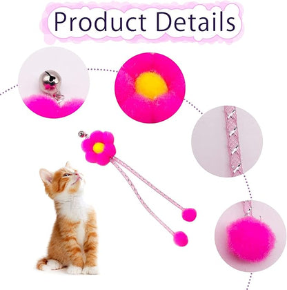 12pcs Cat Feather Toy Replacement for Wand Kitten Toys Interactive Training Bell Inside Playing Gift for Chasing Jumping Exercise Refill Feathers Toy (Pink+Rosepink)
