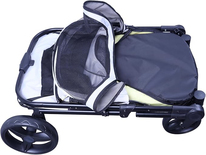 Dog Stroller for Medimu/Large Dogs - Easy Fold Dual Entry Pet Stroller with One-Foot Brake,Ideal up to 80 lbs.
