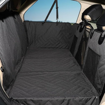 MIROZO Dog Seat Cover for Back Seat, 600D Heavy Duty Back Seat Extender for Dogs,Waterproof Pet Seat Protector with 3-Fold Bottom, Large Space Travel Bed Extender for Mid-Size SUV & Small Truck