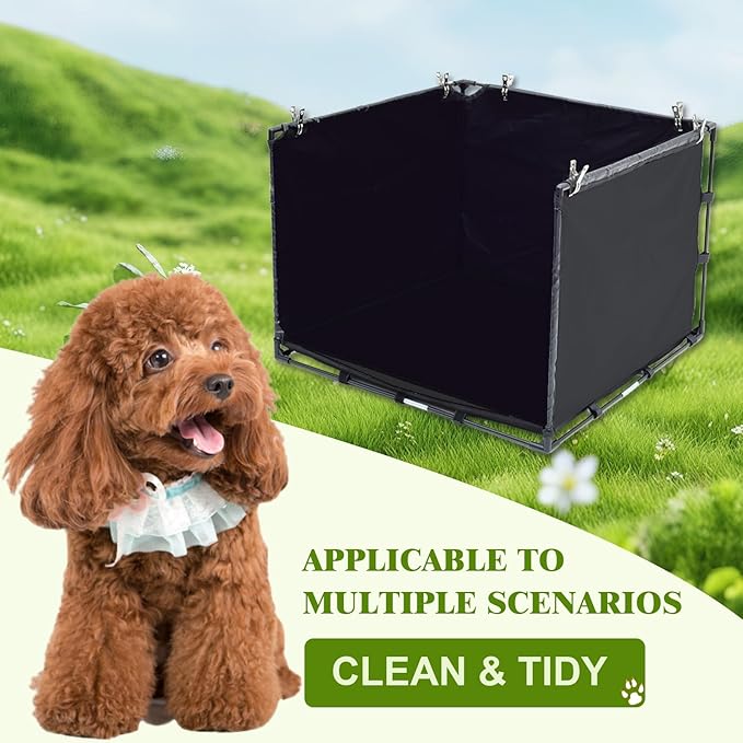Dog Litter Box Indoor for Small Dogs,Puppy Pee Pad Holder with High Walls(23.62"*23.62"*17.72"),No-Spill Pee Pad Holder with Foldable Pet Toilet,Easy Clean Puppy Litter Box for Dogs (Small)