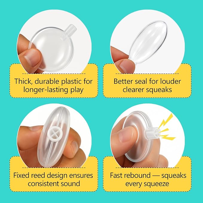 Squeakers for Dog Toys - 24 Pack Replacement Dog Toy Squeakers (3 Sizes Mixed)