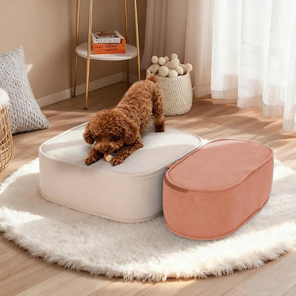Dog Stairs for Small Dogs 11.8" H,2 in 1 Dog Steps for High Bed Couch 2-Step Pet Stairs for Dogs to Get On Bed,High Density Foam Non-Slip Pet Ramp for Puppy Older Cat