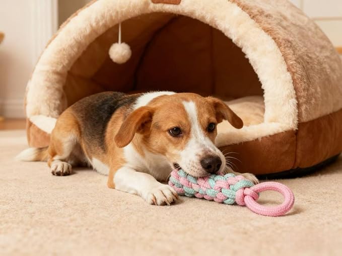 12 Pack Dog Rope Toys for Large Dogs, Durable Dog Chew Toys for Aggressive Chewers - Pink & Green Tug of War Dog Toy, 13 Inch Big Dog Toys for Chewing, Tugging & Teeth Cleaning