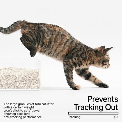pidan Tofu Cat Litter Clumping,Flushable,Ultra Absorbent and Fast Drying, 100% Natural Ingredients Litter,Solubility in Water,Really Dust-Free,Less Scattering (5.3lb×4bags)