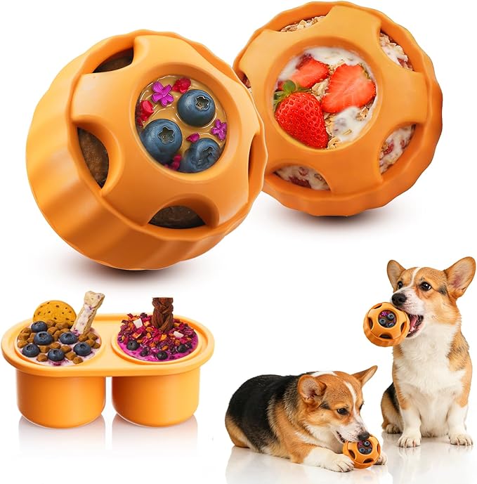 havit Frozen Dog Treats Toy to Keep Them Busy, Cognitive Dog Enrichment Toys,Interactive Toys Long Lasting, Easy to Clean (2 Pack)