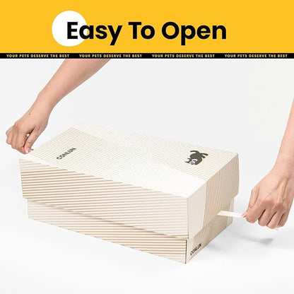 Cat Scratcher Box with 4 Scratching Pads&2 Separate Cardboard Boxes,2-in-1 Cardboard Cat Scratch for Multiple Kitten Interactive Play,Birthdays Holiday Toys Gift,Gradient-Ball Toy