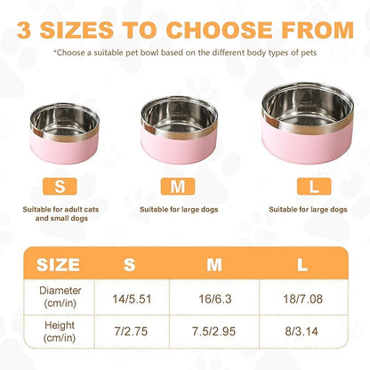Engraved Customized Dogs Bowls with Name, Personalized Steel-Stanless Pets Food Bowls for Both Cats & Dogs,Dog Water Bowl, Durable Cute Double Layer Reinforcement Cats Water Bowl for Pets Gifts, L