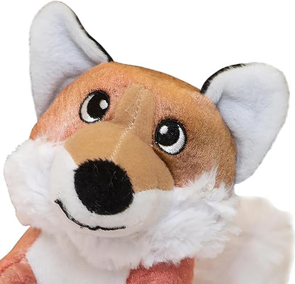Snugarooz Fitz The Fox Dog Toy with Repair Patch – Soft & Durable Plush - Crinkle & Squeaker – Perfect for Small to Medium Dogs - Fun Play & Cuddles