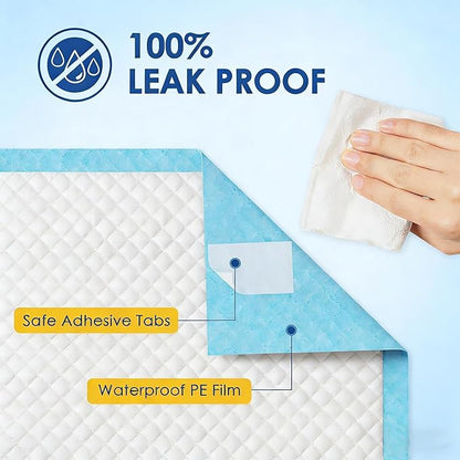JollyMate Dog Pee Pads Extra Large 36"x36" ,100 Pack 3X-Large Super Absorbent Pet Training Pads with Adhesive Tabs, 6 Layers Thick Leak-Proof Potty Pads for Dogs and Puppies
