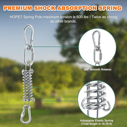 HOPET Bungee Tether Tug Outdoor Dog Toy, Outdoor Bungee Solo Hanging Toy Make Them Busy