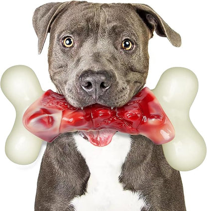 DEBAK Dog Toys for Aggressive Chewers, Dog Toys to Keep Them Busy, Durable and Strong Dog Bones for Heavy Chewers, Almost Indestructible for Lasts a Long Time