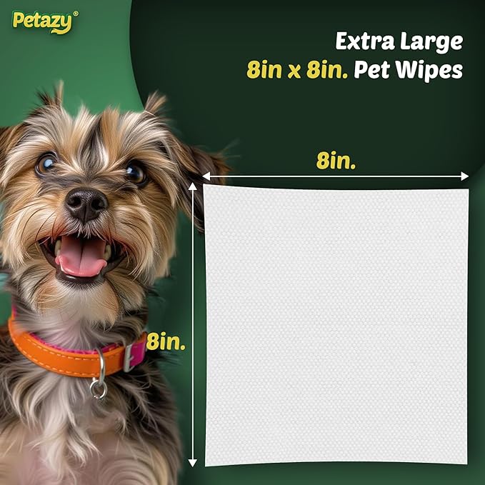 Dog Wipes for Paws and Butt – Hypoallergenic XL Dog Paw Cleaning Pet Wipes for Dogs and Cats, Deodorizing & Grooming for Body, Ears and Face, Chamomile, 400 Count, Includes 4 Grooming Gloves