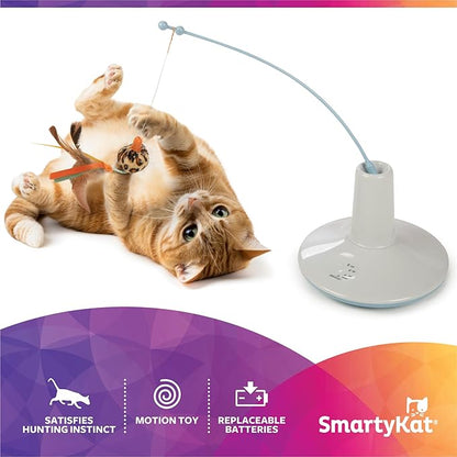 SmartyKat Instincts Wild Wand Toy, Electronic Interactive Motion Toy for Indoor Cats & Kittens, Includes Catnip & Silverine, AA Batteries Required
