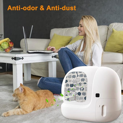 Cat Litter Box Curtain, Washable Litter Box Door Cover, Litter Box Curtain for Enclosed Self-Cleaning Boxs -White Square 11''LX10''W （Curtain Only）
