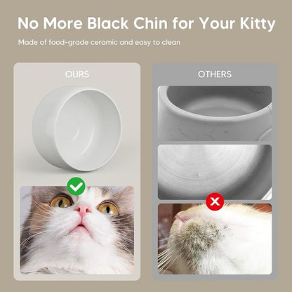 WOPET Wireless Cat Water Fountain, Cordless Ceramic Pet Water Fountain with 5000mAh Rechargeable Battery, 3L/101oz Premium Cat Water Dispenser for Cats & Small Dogs,Ultra Quiet & Triple Filtration
