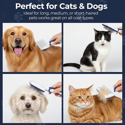 BPG Pet Grooming Tools for Dogs & Cats- Self Cleaning Slicker Brush, Deshedding & Dematting Grooming Dog Brush For Shedding, Removes Loose Fur & Tangles- Brooklyn Pet Gear