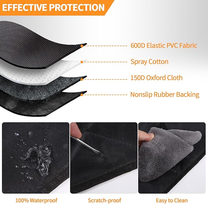 Cargo Liner for Dogs Compatible with Toyota FJ Cruiser 2007-2021, Pet Dog Trunk Cargo Liner, Waterproof Anti-Dirty Pet Cargo Cover Dog Seat Mat, with Bumper Flap Protector (Black)