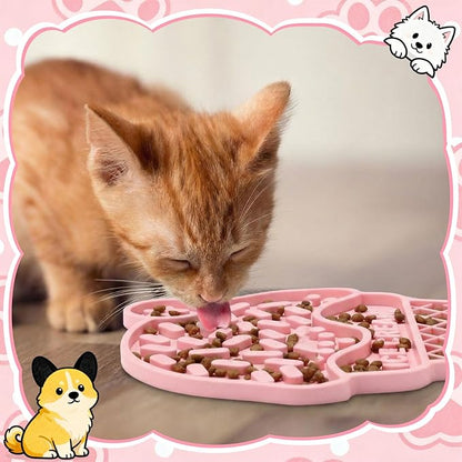 Ceenna Lick Mat for Dogs and Cats Silicone Snuffle Mat Slow Feeder Lick Pat Easy Clean Pet Slow Feeder Anxiety Relief Dog Slowing Feeders Licks Pat Feeding Mats for Pet Training Mats(Ice Cream Style)