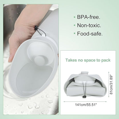 Portable Dog Water Bottle, Collapsible Leak-Proof Water Dispenser, Dog Travel Water Bottle for Hiking Travel, 550ml, Grey